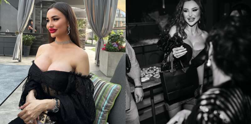 Dnipro resident Yelyzaveta Filipovska in expensive dresses at upscale restaurants